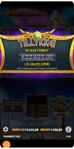 Bonus win Gates of Olympus