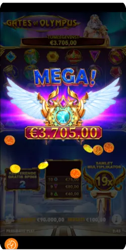 Mega win Gates of Olympus